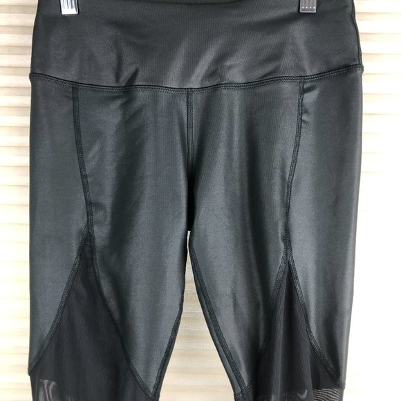 NEW - 90 Degree By Reflex Soft Metallic & Mesh Activewear Leggings Gym Workout - Picture 6 of 10